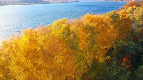 Outdoor water scenery nature of autumn. Natural beautiful lake landscapes.