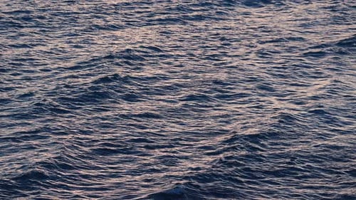 Blue Crystal Clear Water Perfect Seascape in Slow Motion Sea Wave Low Angle View Ocean Surface Deep