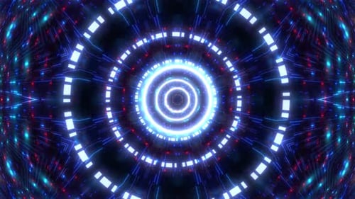 Futuristic Glowing Digital Tunnel Loop Background