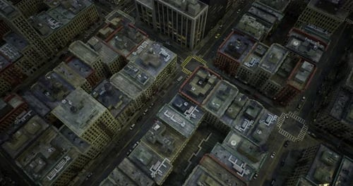 Urban Landscape Captured From Above Showcasing City Blocks and Streets
