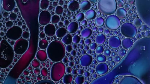 Abstract Footage of Colorful Liquid Bubbles