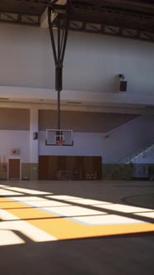 Basketball Court With Central Hoop