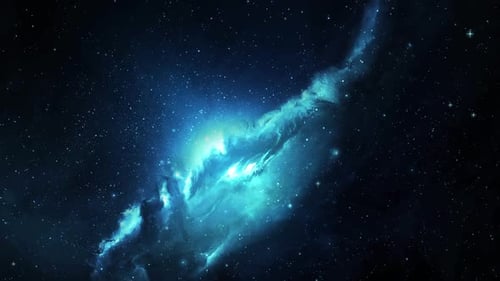 Animated Blue Nebula and Twinkling Star Field in Deep Space