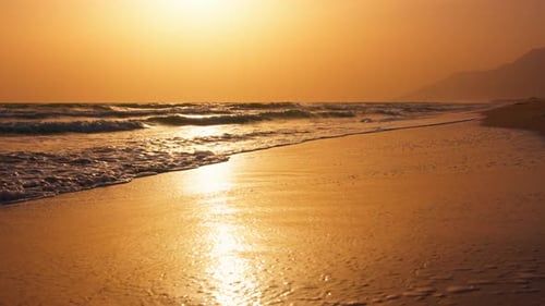 Sonnenuntergang am Strand 4k