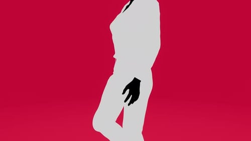 Animación 3D conceptual de una mujer con dolor de espalda