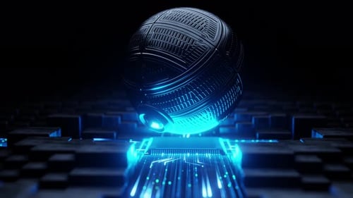 AI Super Computer And Technology Concept With Futuristic Interface