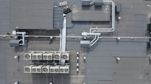 Aerial View of Rooftop Air Conditioning Units