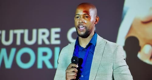 Man Giving Speech About the Future of Work