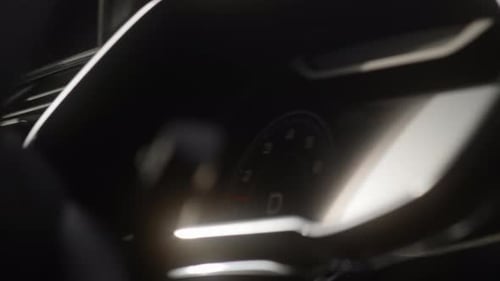 Defocused Of Modern Car Dashboard. Close Up