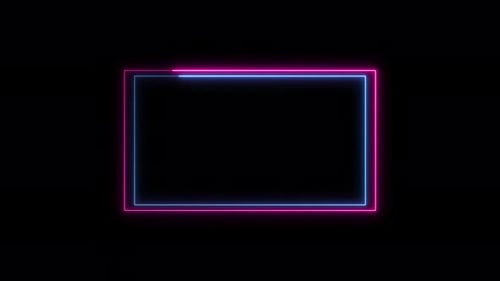Animated Neon Glowing Rectangle Frame Loop