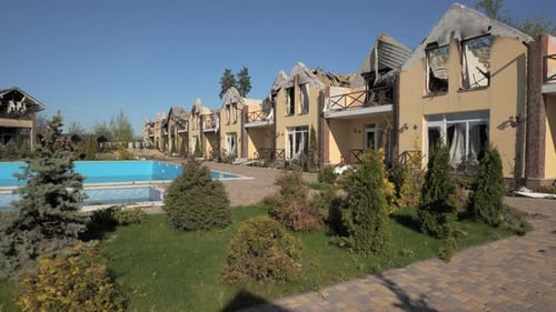 A Destroyed Residential Building in the Kyiv Region As a Result of Shelling By the Russian Army
