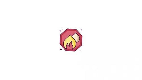 Animated Chemical Reaction Hazard Warning Icon