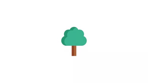 Animated Flat Design Tree Icons Pack