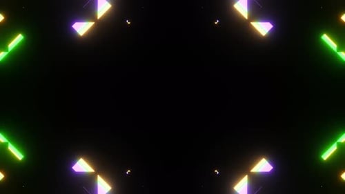 Kaleidoscopic Symmetrical Neon Lights Vj Loop Animation