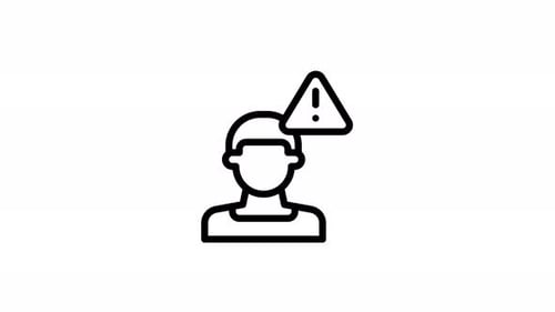 Animated Person Icon with Alert Warning