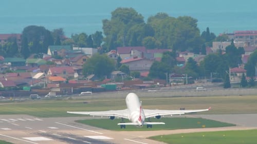 Jet Airplane Departure Rear View