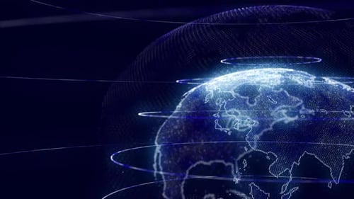 Digitale Erddrehende globale Netzwerkverbindungstechnologie. D 26