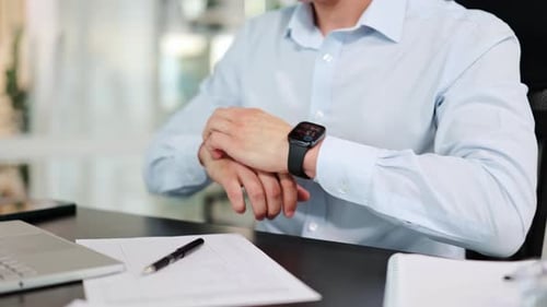 Mature Businessman Suffers Neck Pain and Discomfort Working in Bright Office
