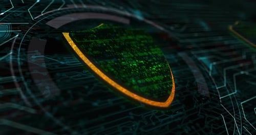 Digitales Konzept des Schildes, Cybersicherheitssymbols