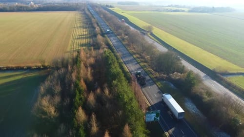 Aerial drone view of cars on roads of United Kingdom