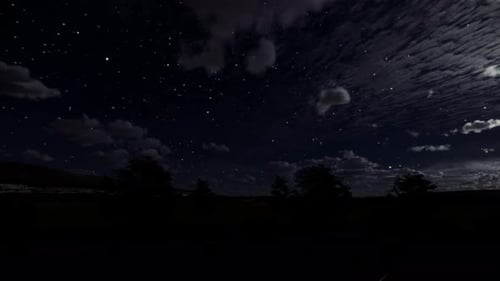 Animated Night Sky Time Lapse with Stars and Moon