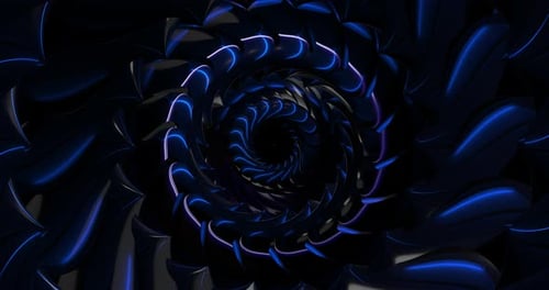 3D VJ Abstract Rotating Tunnel Background 4K 046
