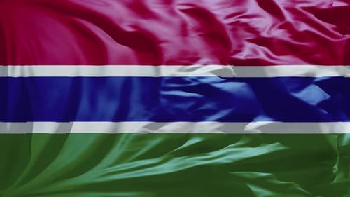 Realistic Waving Flag of The Gambia Country Animation