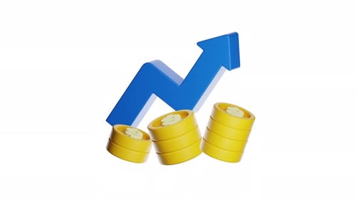 3d Icon Animation Business Increace