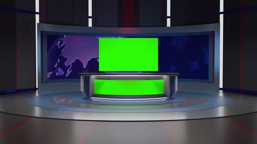 3D Virtual News Studio Ab005 Hintergrundschleife