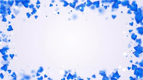 Flowing Blue Hearts Animated Frame for Celebrations