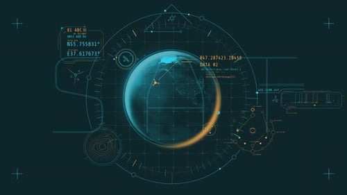 Animation of the HUD Infographics with Planet Earth