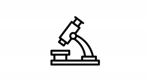 microscope line icon animation