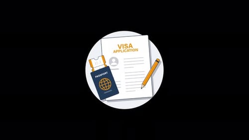 Minimalist Travel Visa Application with Passport Animation