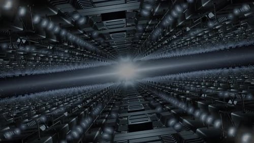 Tunnel des serveurs vers une lumière vive