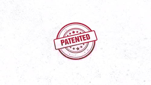 Animated Grunge Rubber Stamp Patented Text Reveal