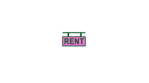 Retro Animated Rent Sign Graphic