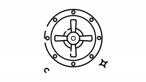 Animated Airlock hatch, spaceship door, science fiction illustration