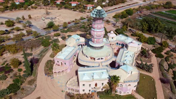 Neot Smadar Arts Center building from above surrounded by garden ...