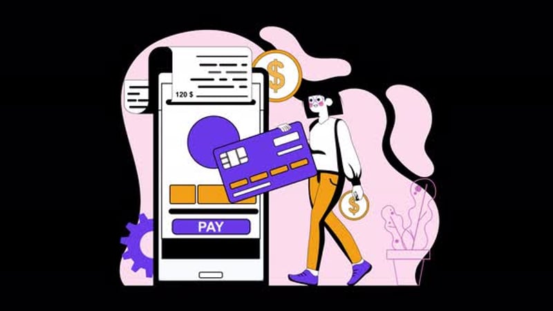 Animated Flat Design Secure Online Payment Transaction, Elements Motion ...