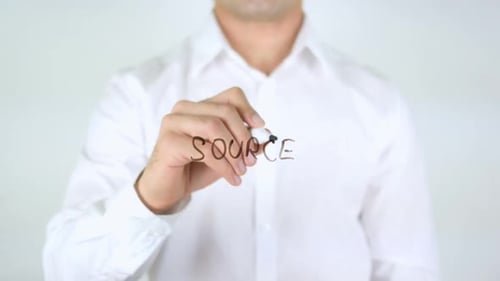 Source, Man Writing on Glass