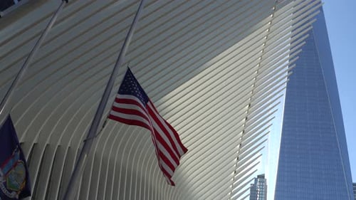 UNITED STATES OF AMERICA FLAG HALF STAFF