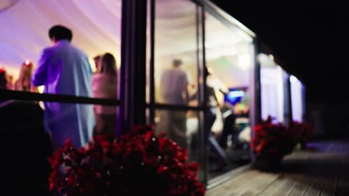 Corporate Event at Night with Guests