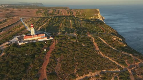Lighthouse on Cabo Espichel Cape Espichel on Atlantic Ocean