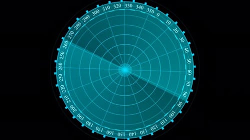 technology radar scanning Hud animation ,interface sonar radar screen 4k video radio wave circle
