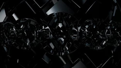 Abstract Dark Geometric Spheres Technology Background Loop