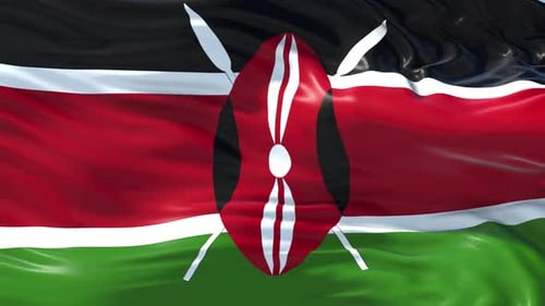 Realistic Waving Kenya National Flag Seamless Loop
