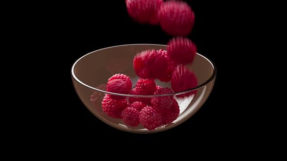 Fresh Raspberries Falling into a Bowl, Motion Graphics ft. raspberries ...