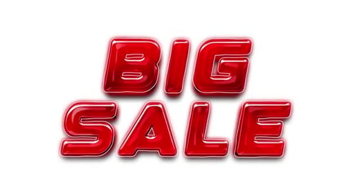 Shiny red big sale text display