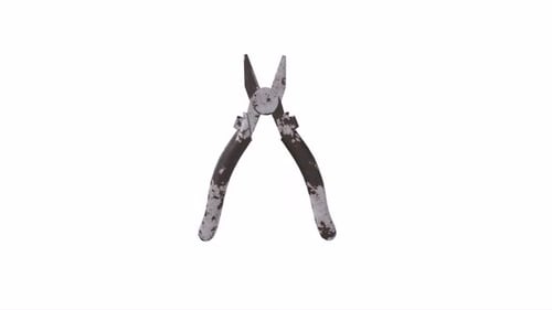 3D Animated Pliers Tool with Camouflage Texture Rotation