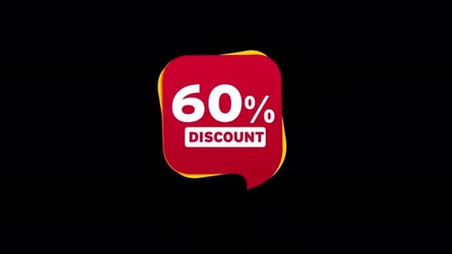 Animated 60 Percent Discount Tag